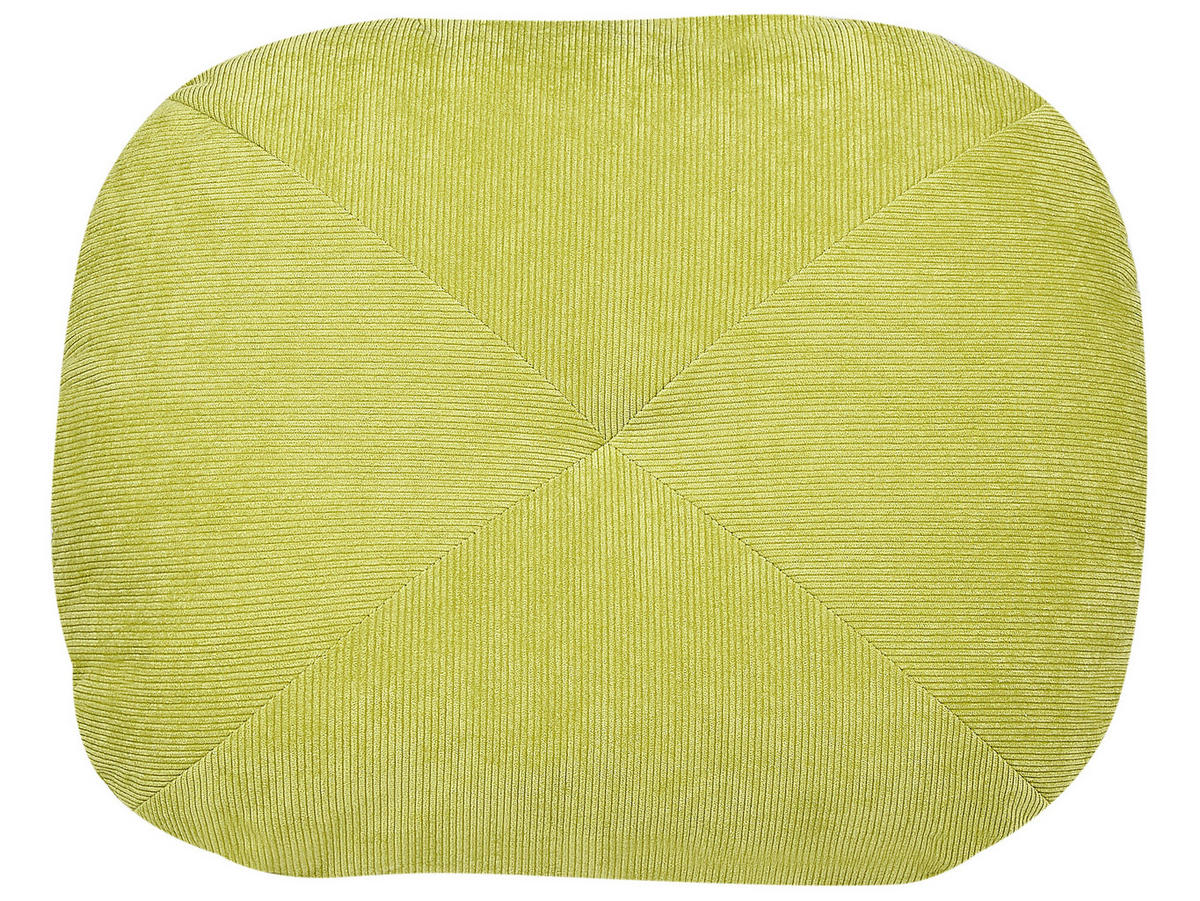 1-SITZER BODENSOFA Cord hellgrün mit Schlaffunktion Olden - Grün, Textil (81/54/91cm) - Beliani