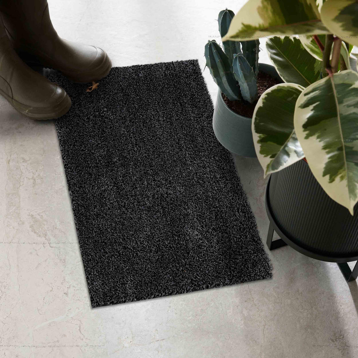 FUSSMATTE FÜR INNEN QUARZIT 2ER SET - Anthrazit, Textil (60/100cm) - Astra