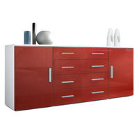 SIDEBOARD Verona Bordeaux Hochglanz - Bordeaux, Holzwerkstoff (166/72/35cm) - Vladon