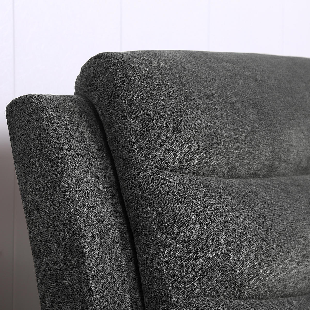 FERNSEHSESSEL - Grau - Microfaser - Eisen - 92 x 102 x 93 cm - Dunkelgrau/Schwarz, Kunststoff/Textil (92/102/93cm) - home24