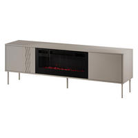TV-LOWBOARD Tresse 180 EF mit Kamin - Beige, Holzwerkstoff/Metall (180/55/40cm) - MIRJAN24