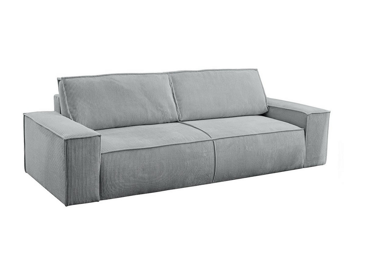 SCHLAFSOFA - 4 Personen-Sitzer - Samt, Stoff - Hellgrau - - Hellgrau, Textil (257/85/102cm) - Vente-Unique