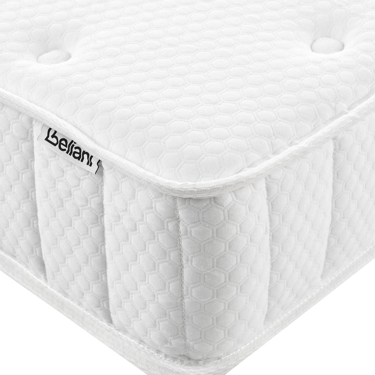 TASCHENFEDERKERNMATRATZE H3/4 Fest H2/3 Mittel 180/200 cm Duo - Weiß, Textil (180/200cm) - Beliani