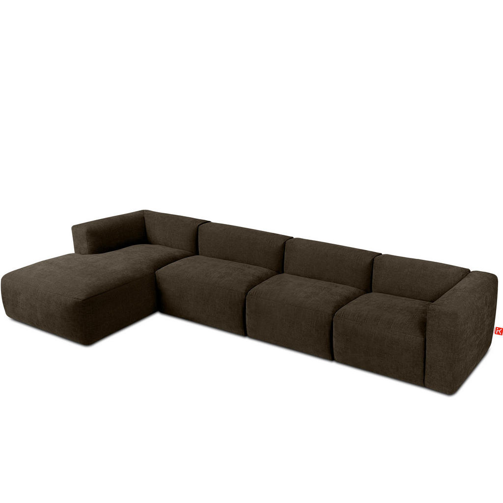 Thumbnail - Konsimo® Eckmodulsofa-Links, Braun, Textil, Eckteil,Freiform, 377x180 cm, Wohnzimmer, Sofas & Couches, Wohnlandschaften,...