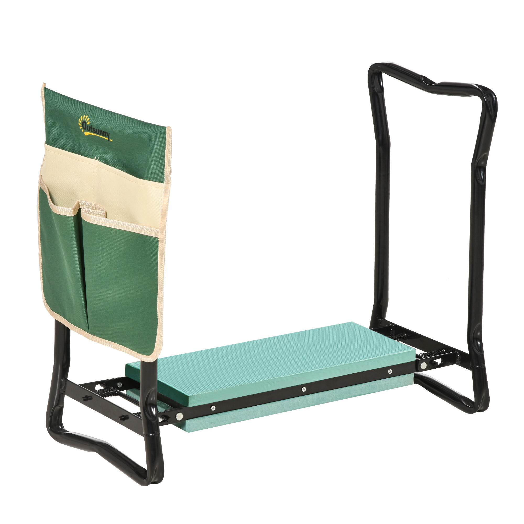 KNIEBANK mit Werkzeugtasche, EVA-Schaumstoff, 58 x 28 x 49 cm - Grün, Kunststoff (28/49/58cm) - Outsunny