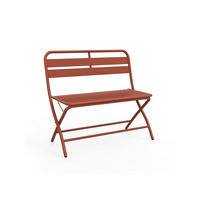 GARTENBANK klappbar - Metall - Terracotta - MIRMANDE von MYLIA - Braun, Metall (90.5/82.5/50cm) - Vente-Unique