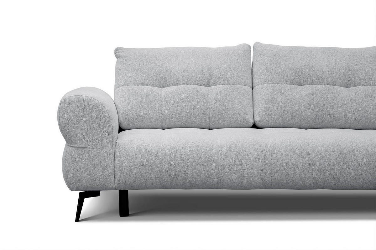 ECKSOFA SALVINI 4-Sitzer, hellgrau - Hellgrau/Schwarz, Holzwerkstoff/Textil (292/158cm) - Courtois Laville