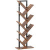 BÜCHERREGAL Standregal mit 9 Ebenen Schmal Regal im Baumform Rustikal Braun - Schwarz/Braun, Holzwerkstoff/Metall (24/136/50cm) - HOMCOM