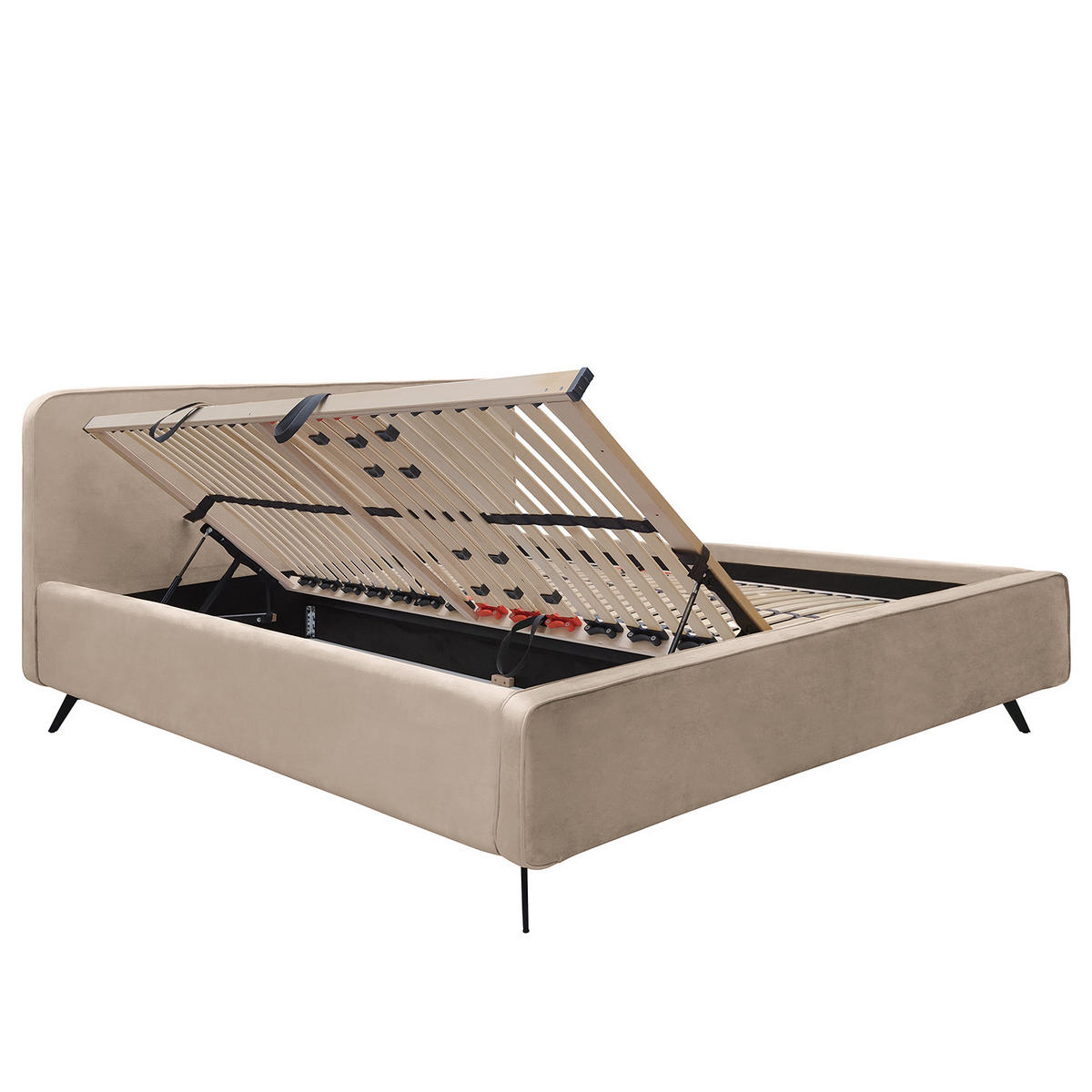 POLSTERBETT - Beige, Textil (200/200cm) - home24