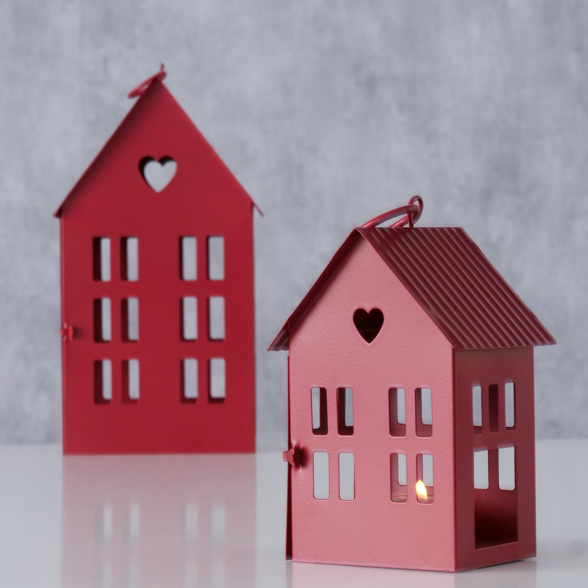 LATERNE Alamo 14/25 cm - Rot, Metall (10/25/13cm) - Boltze Home