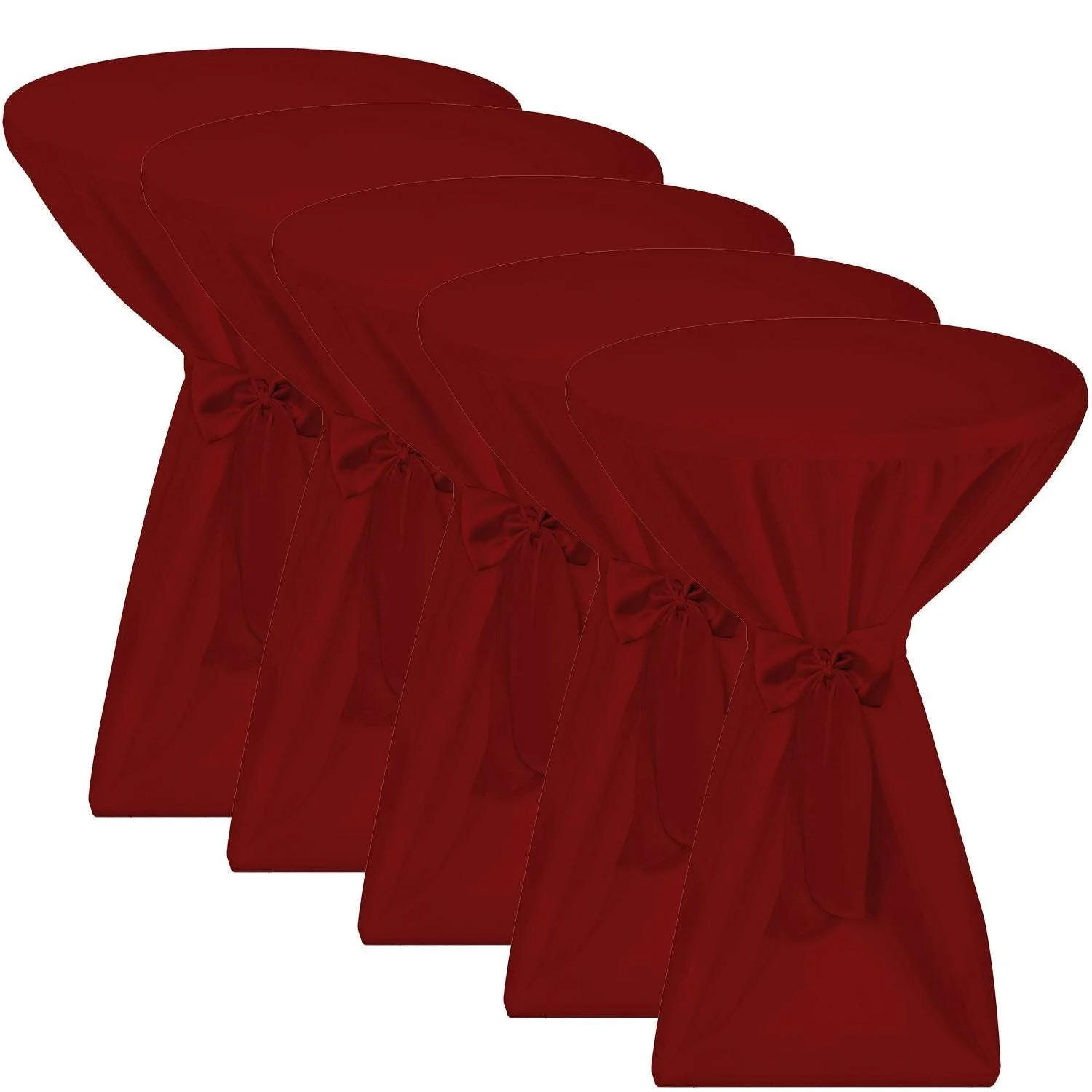 STEHTISCHHUSSE Premium Ø 80cm Bordeaux (5tlg) - Bordeaux, Kunststoff/Textil (80/145cm) - Beautissu 