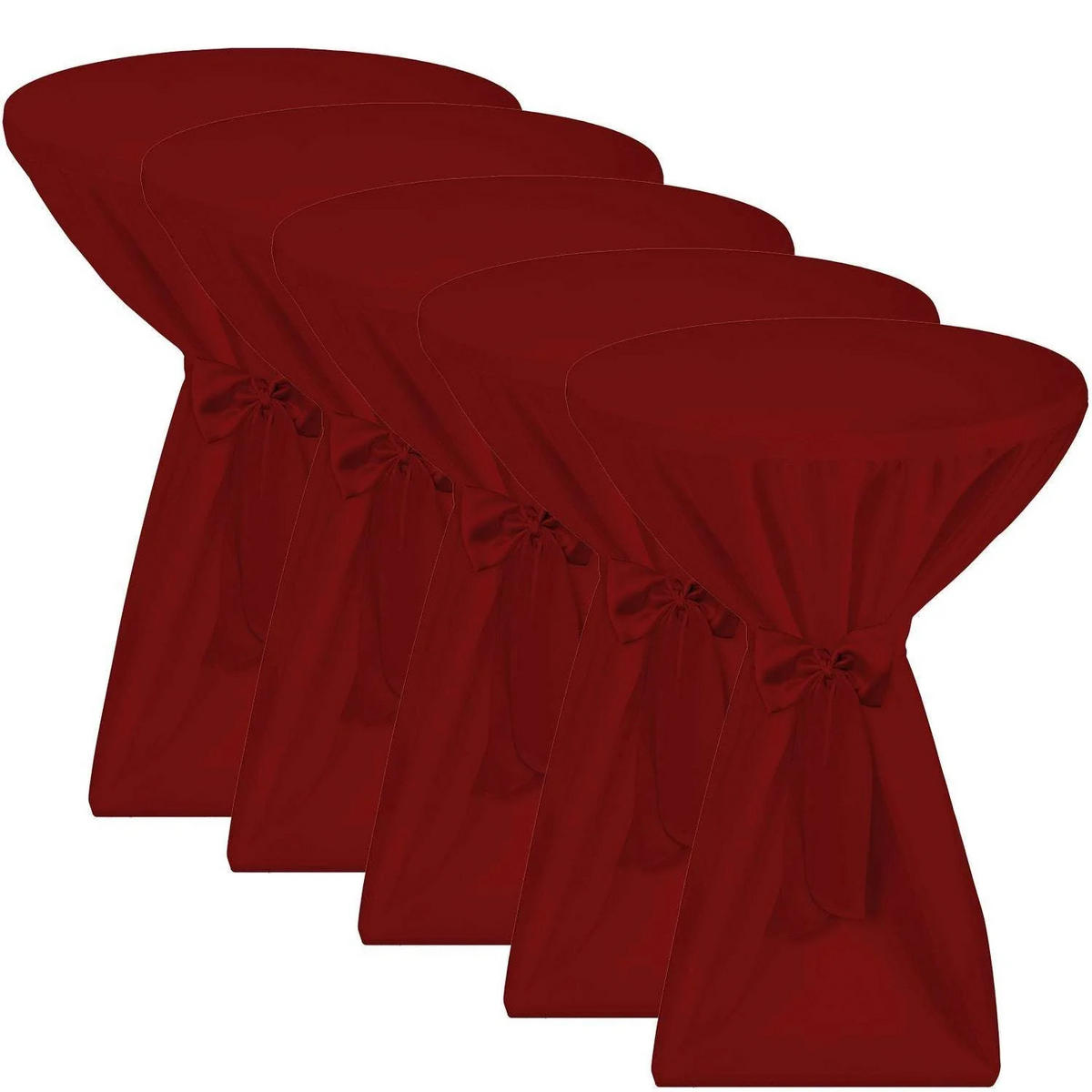 STEHTISCHHUSSE Premium Ø 70cm Bordeaux (5tlg) - Bordeaux, Kunststoff/Textil (70/145cm) - Beautissu 
