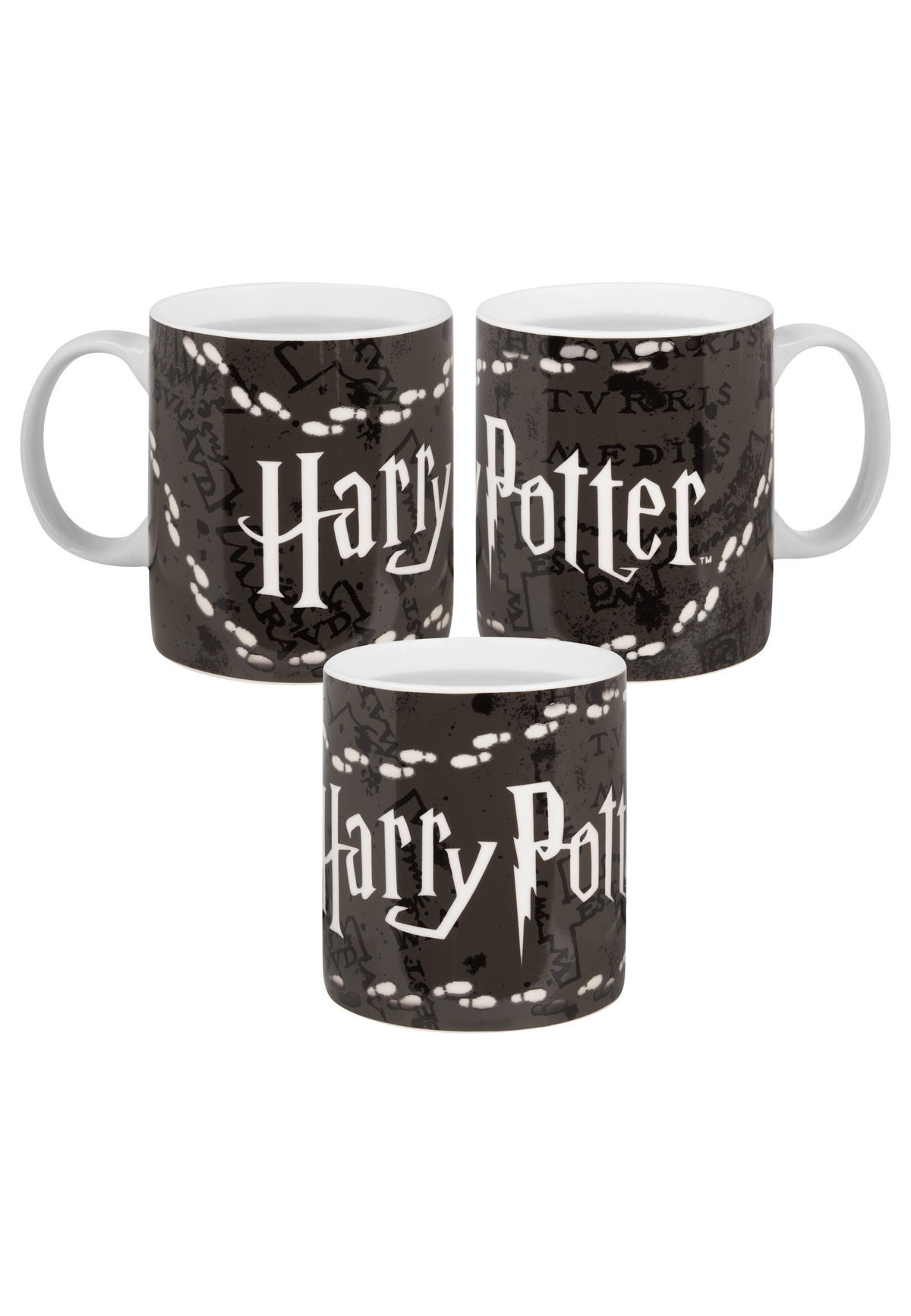 KAFFEEBECHER Harry Potter Zaubertasse Farbwechsel Marauders Map Schwarz 320 ml - Schwarz, Keramik (0.32L) - United Labels