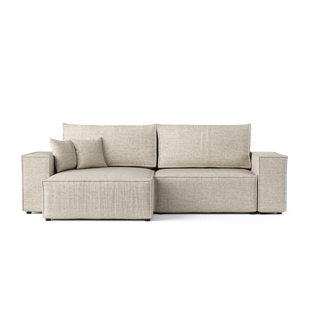 ROHOVÁ SEDAČKA CAVO, textil, Béžová - černá/béžová, dřevo/kompozitní dřevo (255/148cm) - AltaBeds