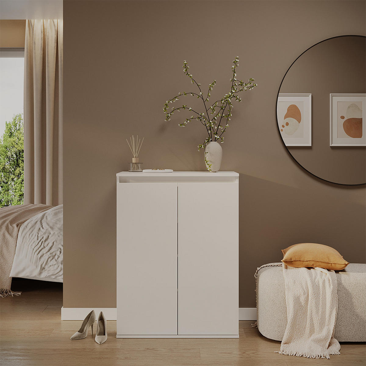 KOMODA S VRATIMA Claus Bijela 74 x 99.6 cm s 2 vrata - bijela, drvni materijal (74/99.6/40cm) - Vicco