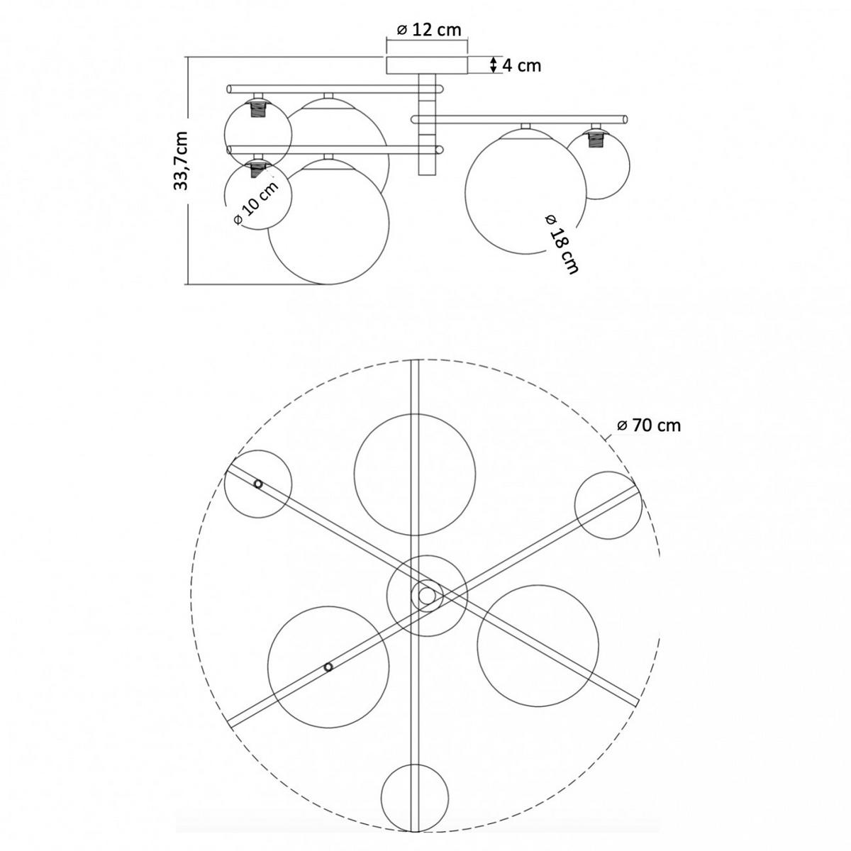 DECKENLEUCHTE Belisto, Messing und Weiß, 33.5cm - Messingfarben, Glas (33/70/33.5cm) - KOSILUM
