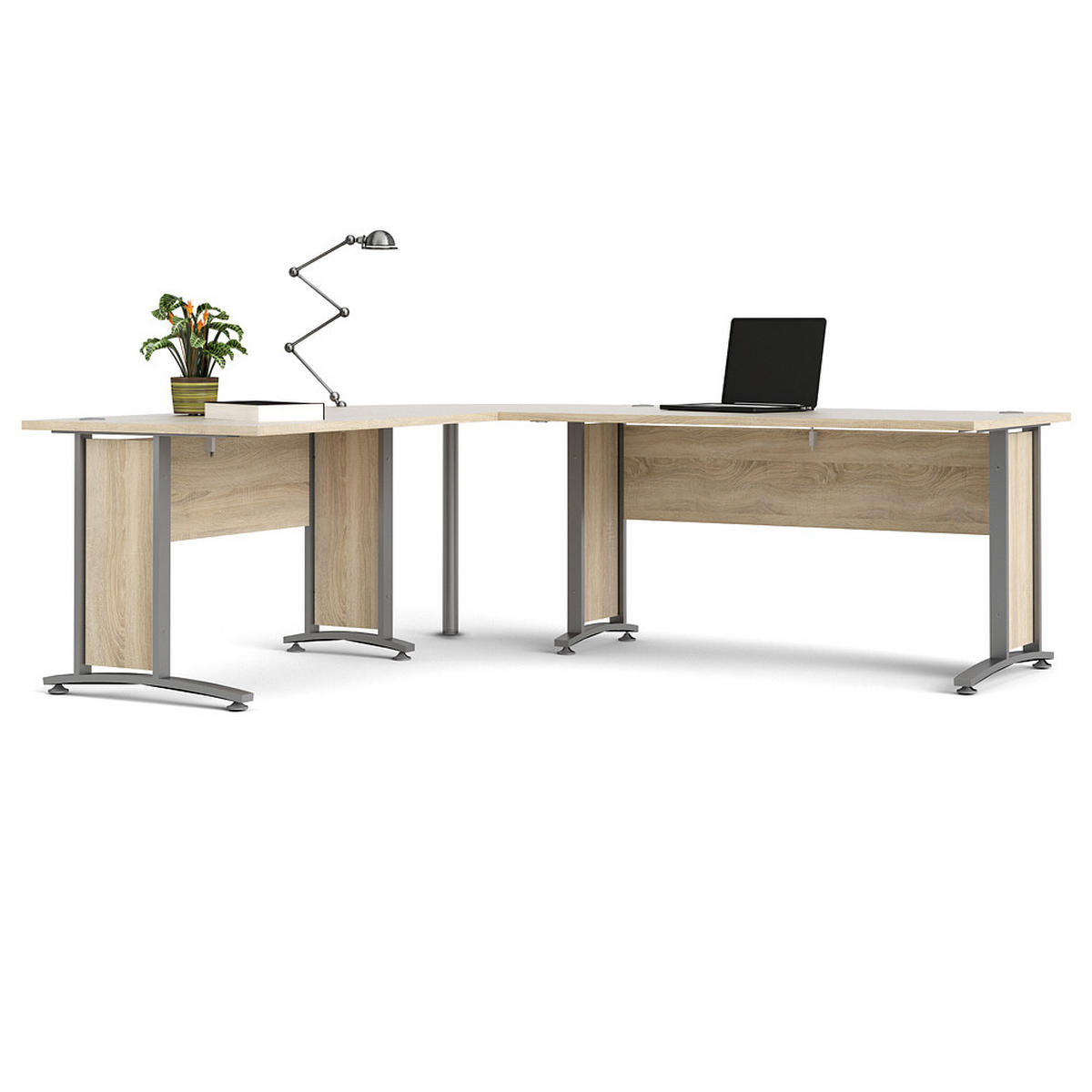 ECKSCHREIBTISCH Eiche Dekor - Eiche Wotan, Holzwerkstoff (230/200/75cm) - ebuy24