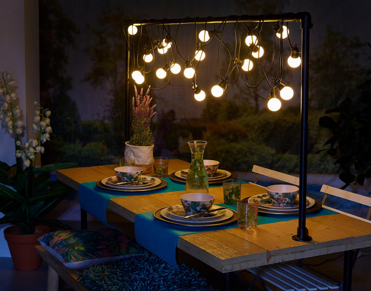PARTYLICHTER 15/15/29cm - Schwarz, Kunststoff (29cm) - Luxform