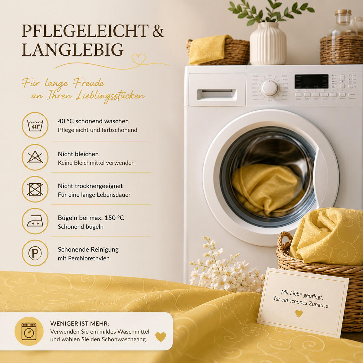TISCHDECKE 110/110 cm Ornamente Gelb - Gelb, Textil (110/110cm) - TiborTex