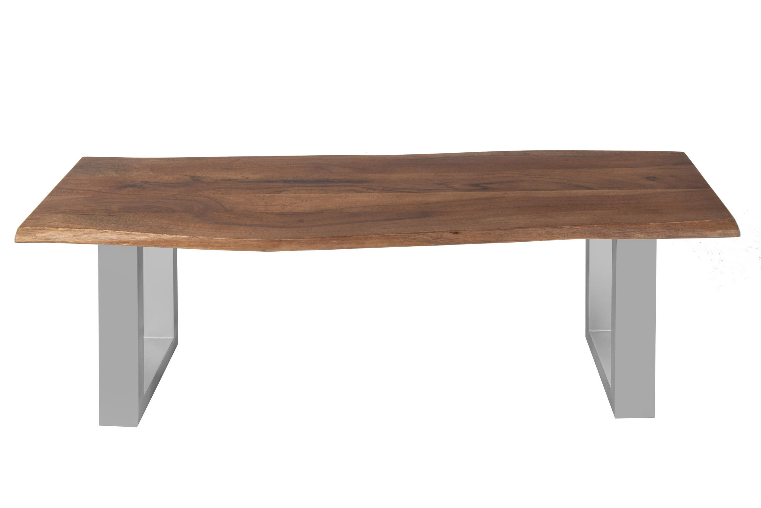 SITZBANK NOAH - Silberfarben/Braun, Holz/Metall (160/40/42cm) - SAM