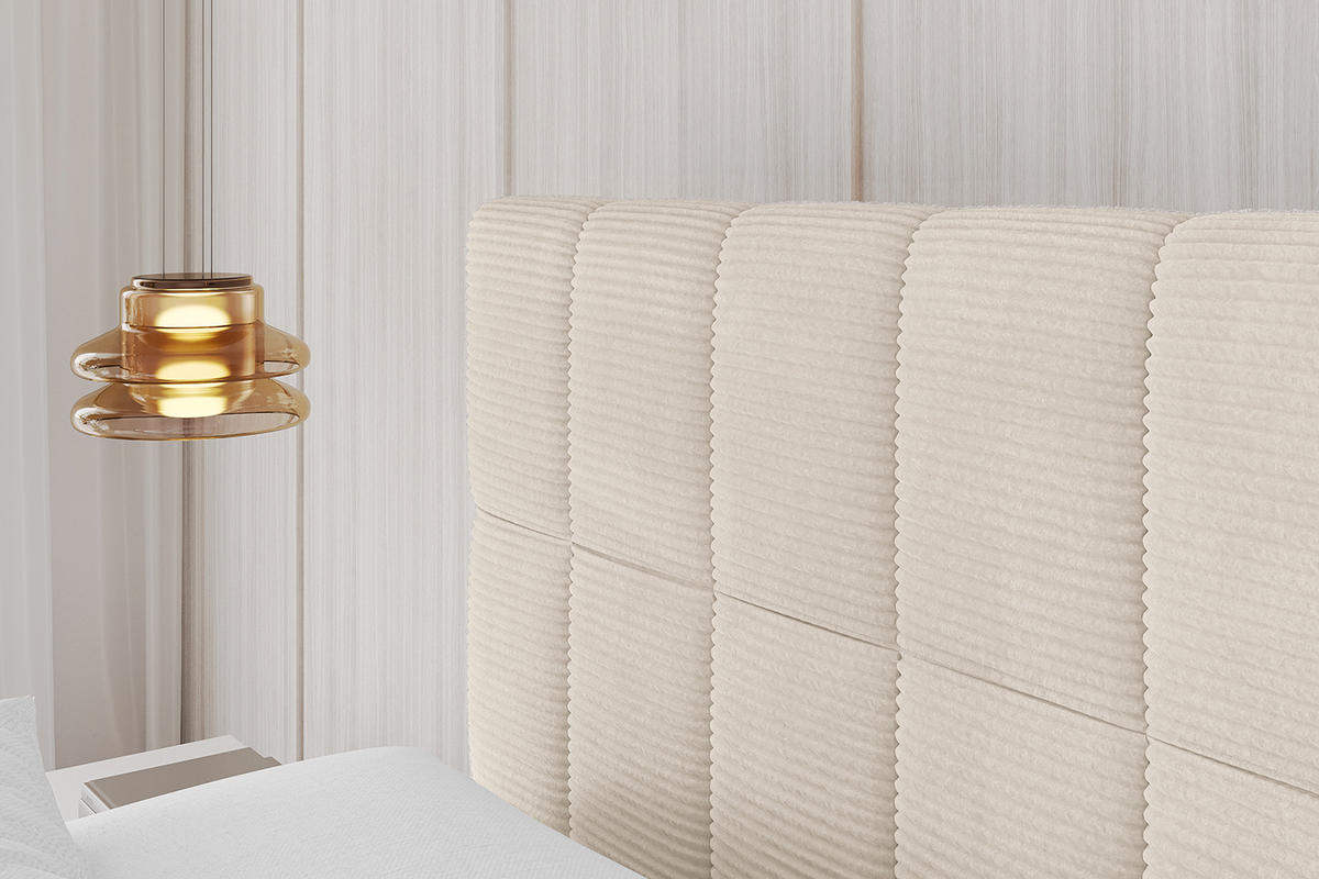 POLSTERBETT mit Bettkasten und Lattenrost, Boxbett ohne Matratze - AMEA 140x200 Beige - Creme, Holzwerkstoff/Textil (140/200cm) - ALTDECOR