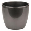 LENI Blumentopf Sylt Keramik Ø 13 cm Höhe 12 cm rund Dunkelsilber Metallic glänzend - Silberfarben, Keramik (13/12cm) - LENI
