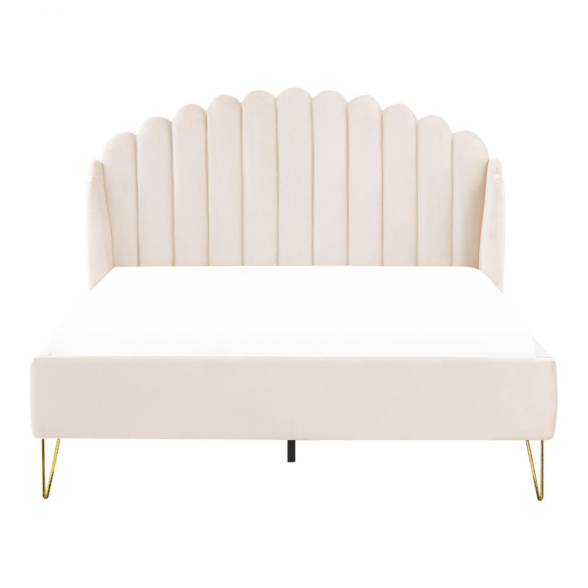 POLSTERBETT 140/200 cm Helles Beige Ambillou - Beige, Textil (140/200cm) - Beliani