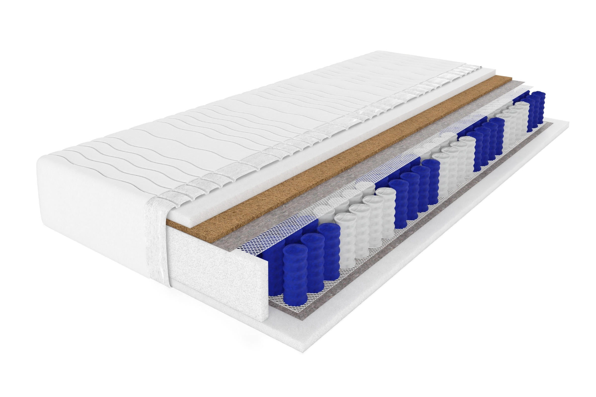 TASCHENFEDERKERNMATRATZE 7 Zonen + KOKOS 200/200 Schwarz H4 - Schwarz, Textil (200/200cm) - Deine Möbel 24