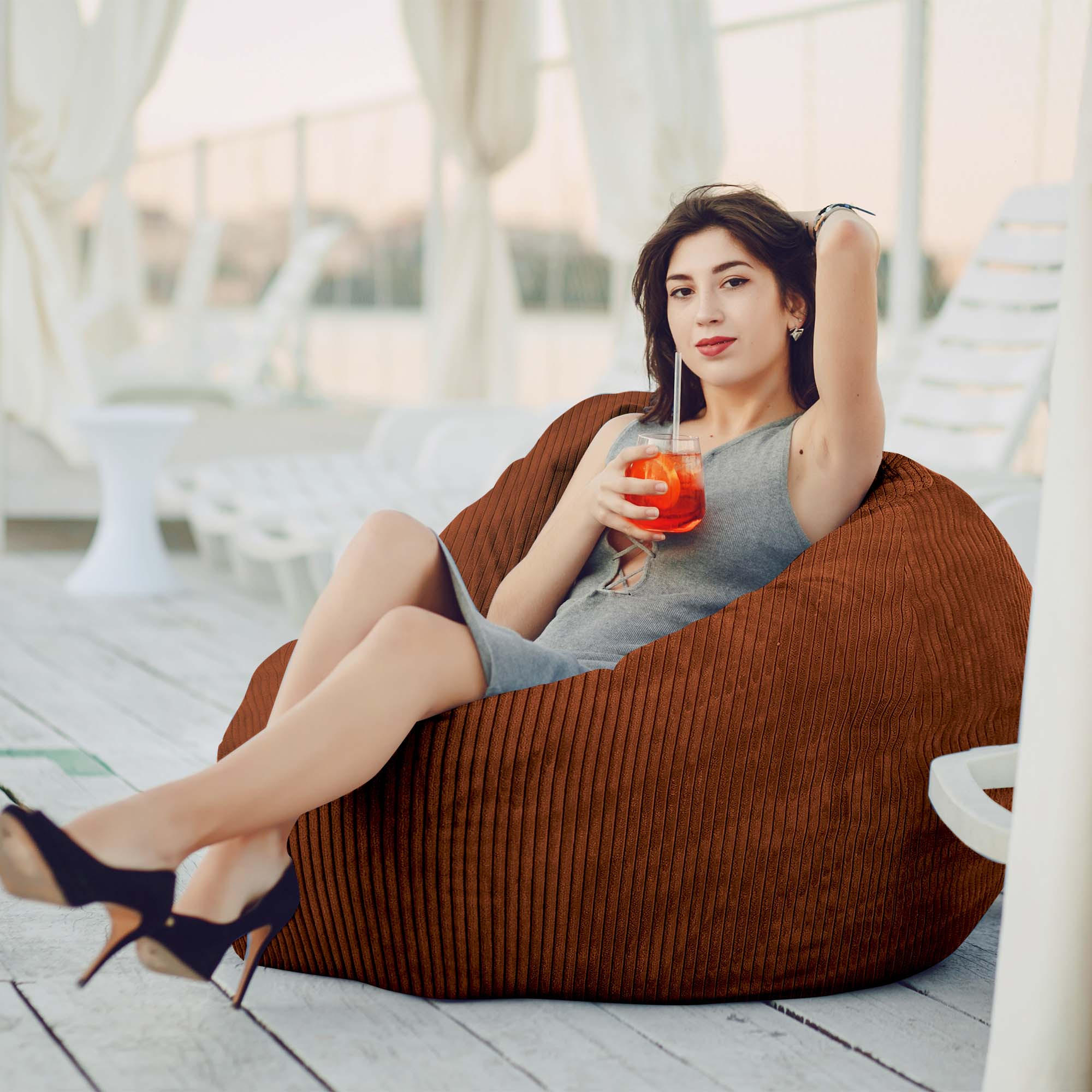 Thumbnail - Dreamroots Sitzsack, Rotbraun, Braun, Textil, 80x120x80 cm, Oeko-Tex® Standard 100, Wohnzimmer, Hocker, Sitzsäcke, XXL S...