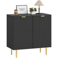 SIDEBOARD DE-11212 verstellbarer Boden Schwarz - Schwarz, Holzwerkstoff (80/80/40cm) - ComfortXL