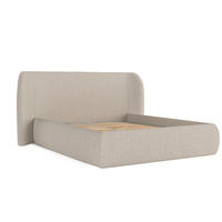 POLSTERBETT Bellano mit Stauraum 200/200 cm Hellbeige im Megan Stoff - Sandfarben/Schwarz, Holz/Holzwerkstoff (200/200cm) - AltaBeds