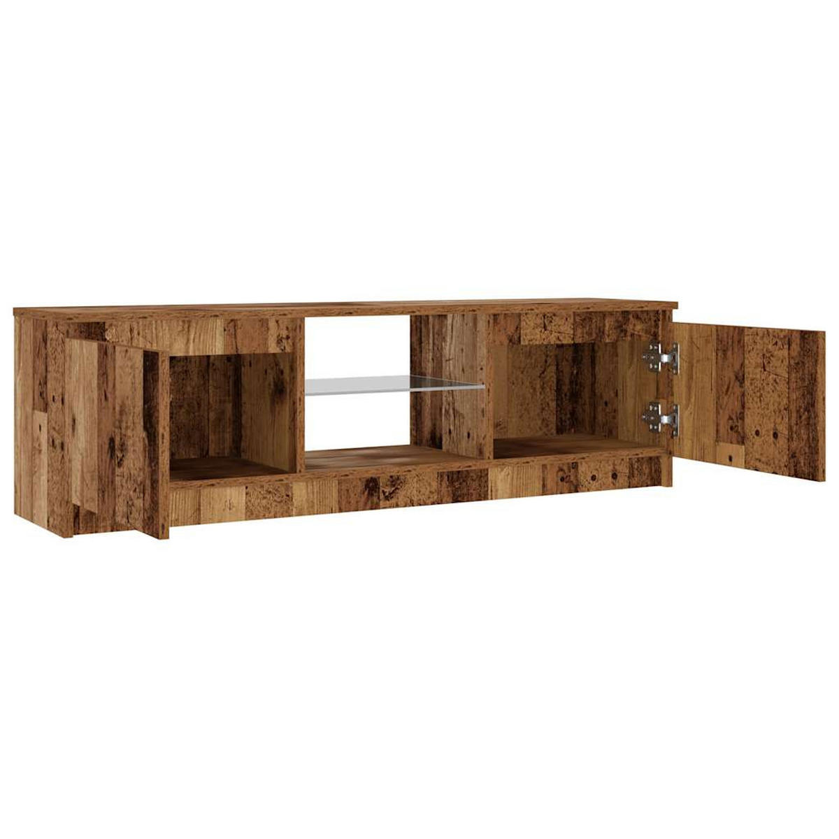 TV-SCHRANK Mit Led-Leuchten Altholz-Optik 120/30/36 Cm - Braun, Holzwerkstoff (30/36/120cm) - vidaXL