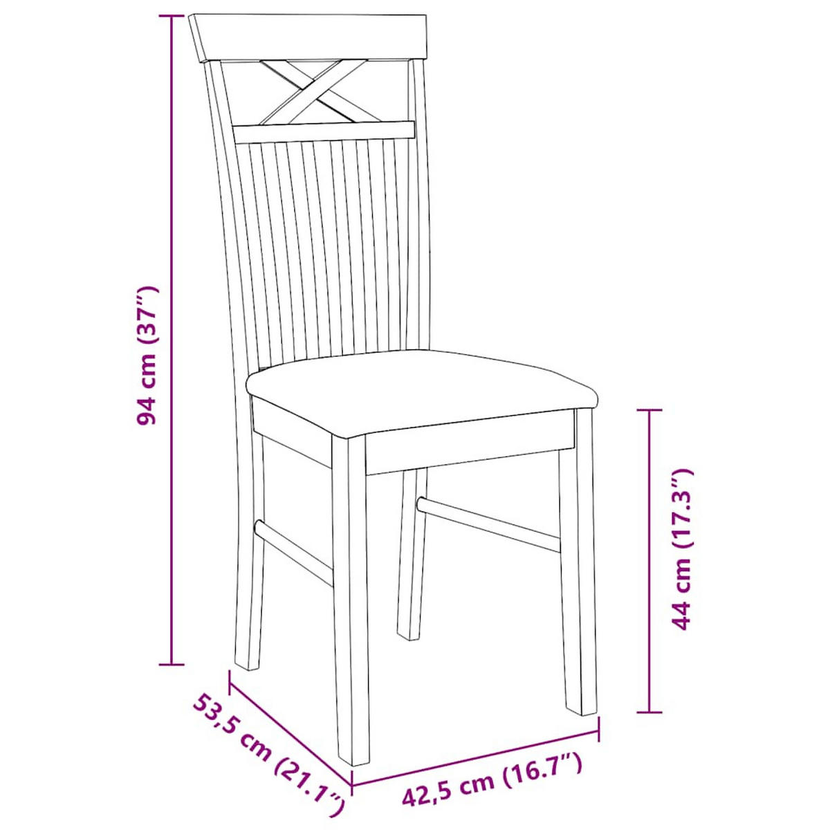ESSZIMMERSTÜHLE Mit Kissen 2Er Set Weiss Massivholz Gummibaum - Weiß, Naturmaterialen (53.5/94/42.5cm) - vidaXL