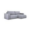 ECKSOFA Carl L-förmig Schlaffunktion und Bettkasten weicher Cordstoff flexibel stellbar lose Rückenkissen freistehend RECHTS 247x143x83cm Silver - Silberfarben, Holz/Textil (247/143cm) - DomoHome