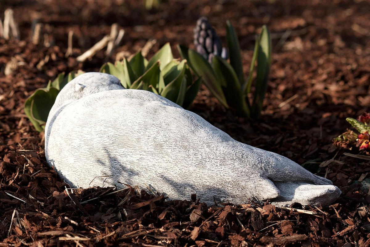 STEINFIGUR Robbe Seehund, Frostfest, massiver Steinguss - Grau, Stein (32/11/16cm) - stoneandstyle