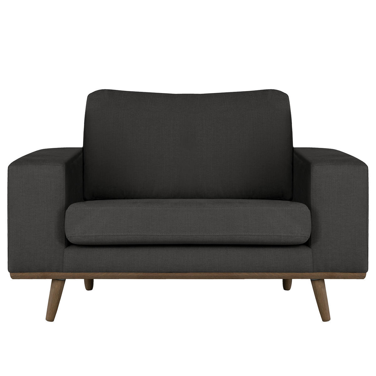 SESSEL - Eichefarben/Anthrazit, Textil (122/81/88cm) - home24