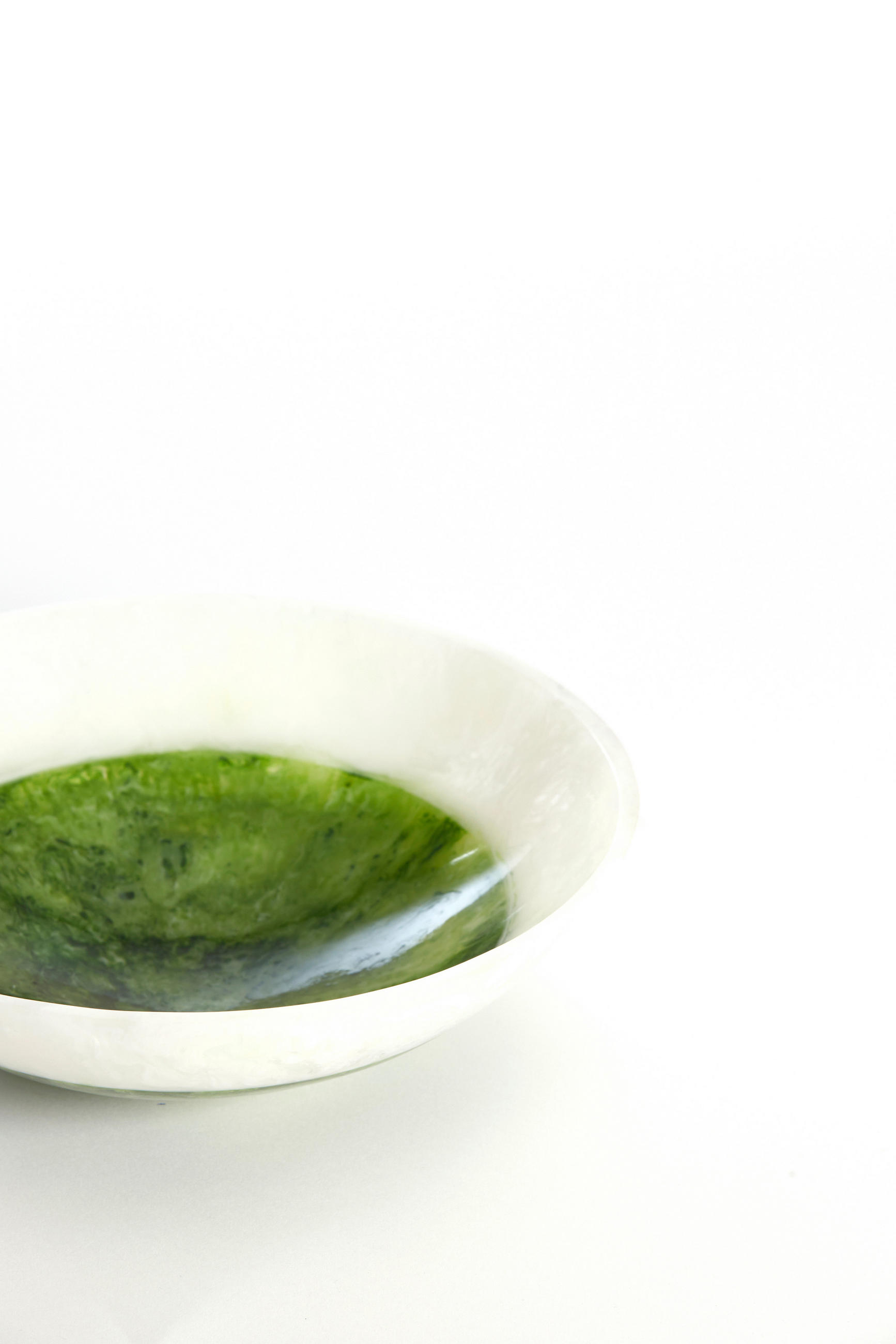 SCHALE Binanga Weiß Ø26/7,5 cm - Weiß/Grün, Kunststoff (26/7.5cm) - Light & Living
