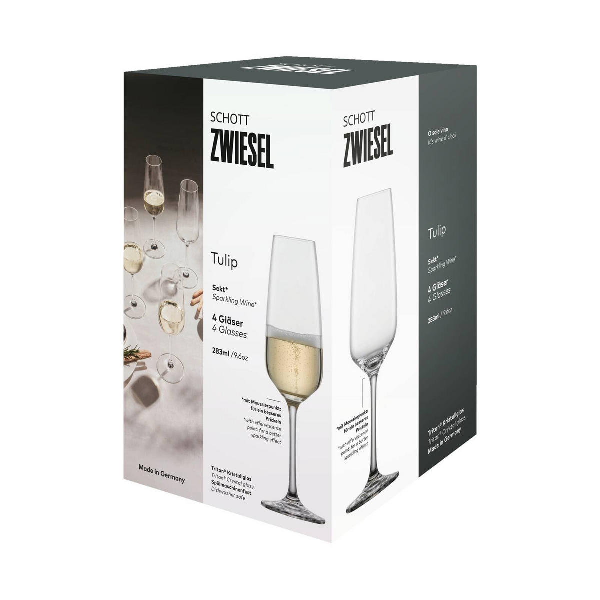 SEKTGLÄSER Tulip transparent 283 ml 4er Set - Transparent, Glas (0.283L) - Schott Zwiesel
