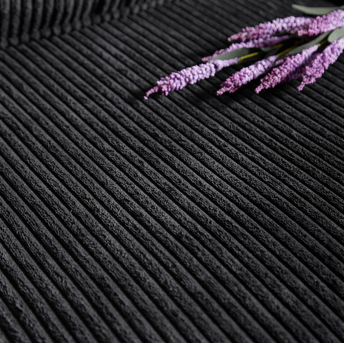 SOFA 3-Sitzer 206 cm Schwarz mit Getränkehaltern - Schwarz, Holzwerkstoff (206/86/72cm) - Meubliv