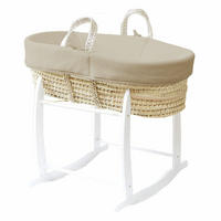 BABYTRAGEKORB mit weißem Gestell braun - Haselnussfarben, Naturmaterialien (29/78cm) - Premiers Moments