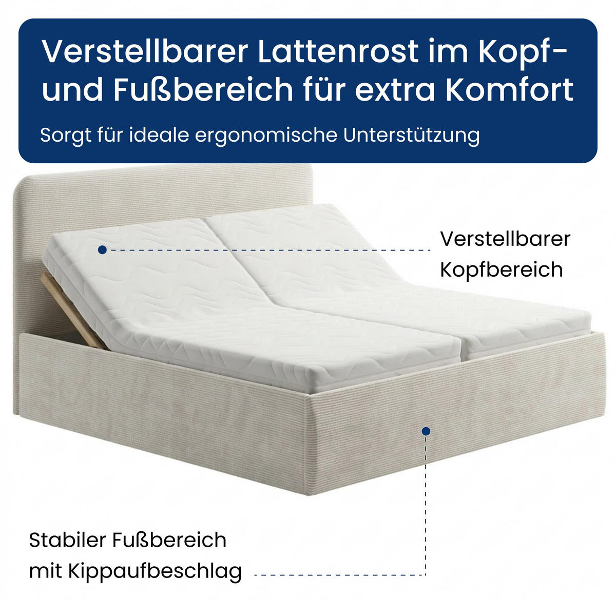 POSLTERBETT mit Kaltschaummatratze 200x200 cm in Hellbeige - Beige, Holzwerkstoff/Textil (200/200cm) - Home Collective