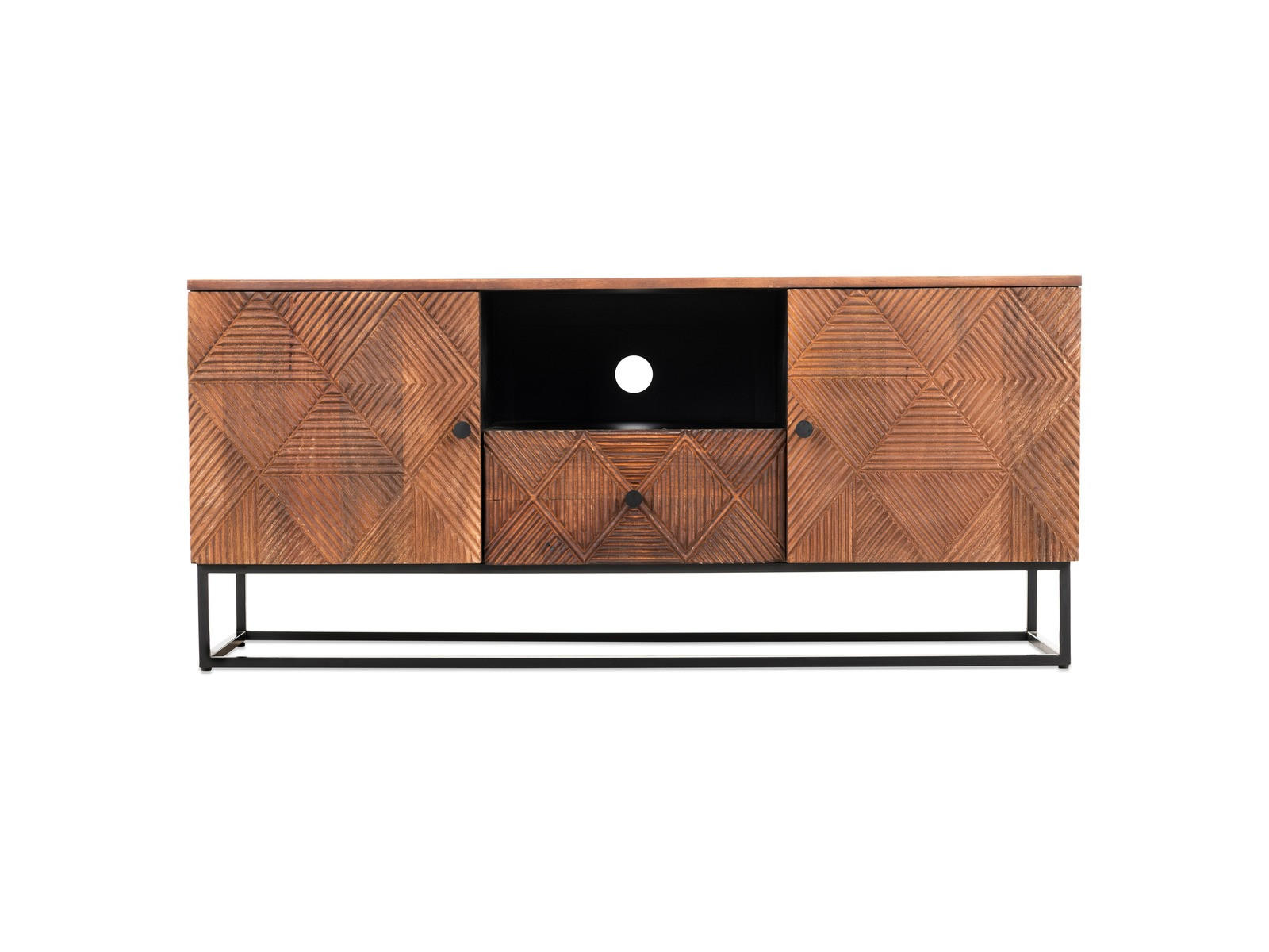 TV Board Jasmin Mangoholz 125 cm / 40 cm Natur - Naturfarben, Holz (125/55/45cm) - Villa Möbel
