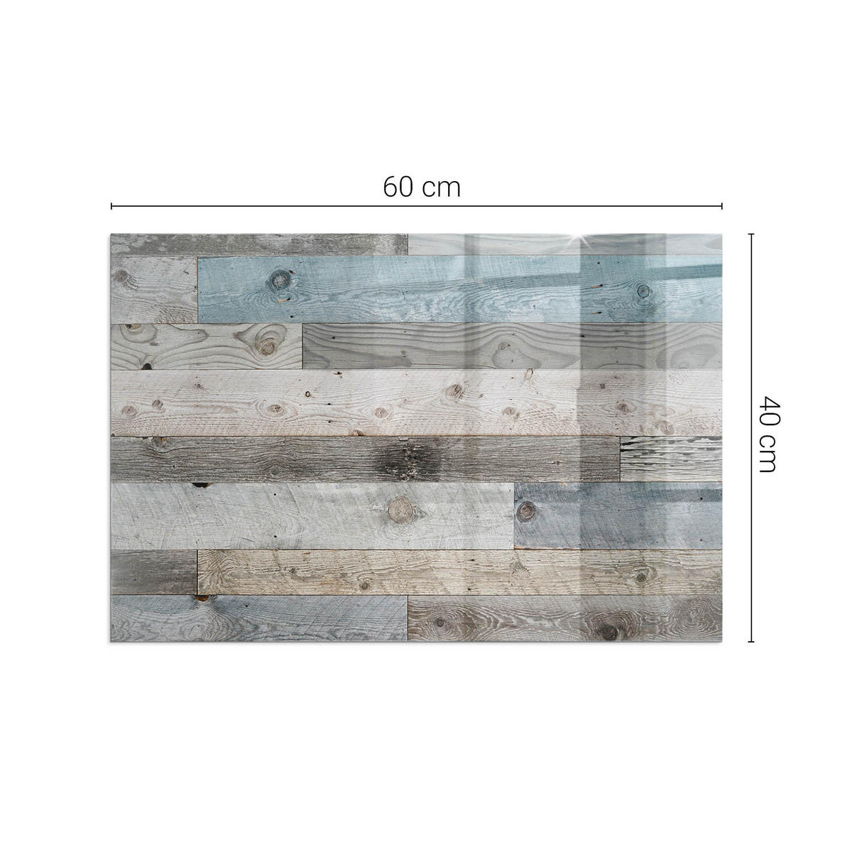 GLASPLATTE für Kamin 60x40 cm Grau - Grau, Glas (60/40/0.4cm) - ArtPrintCave