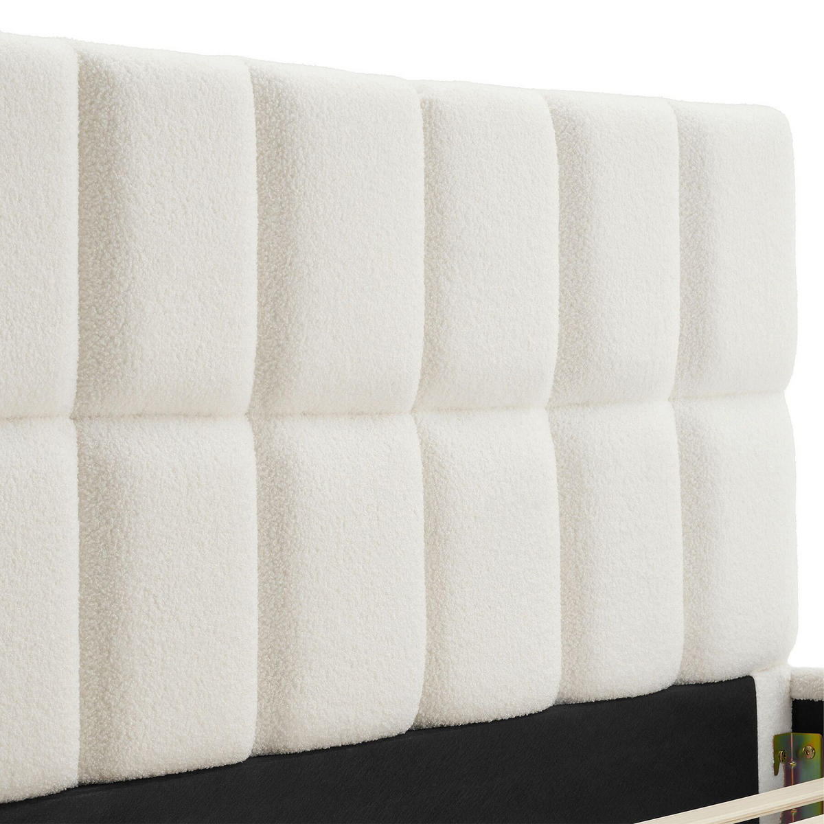 POLSTERBETT Shirley, Belastbarkeit 250 kg, Teddy creme - Creme, Holz (120/200cm) - tectake