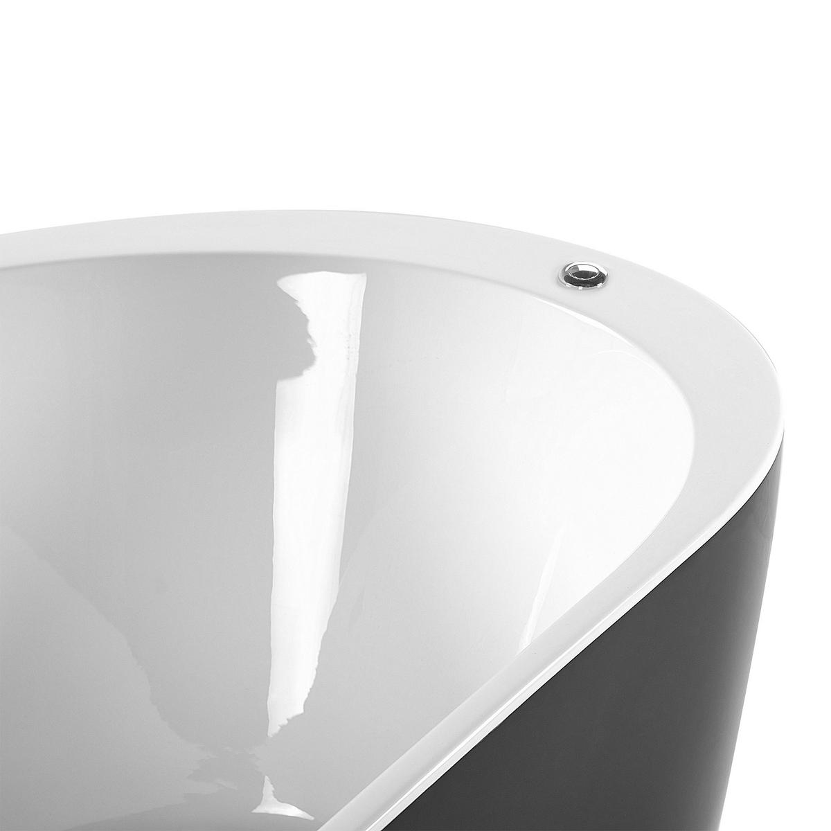 WHIRLPOOL-BADEWANNE mit LED 80x170x59 cm schwarz Nevis - Schwarz, Kunststoff (80/59/170cm) - Beliani