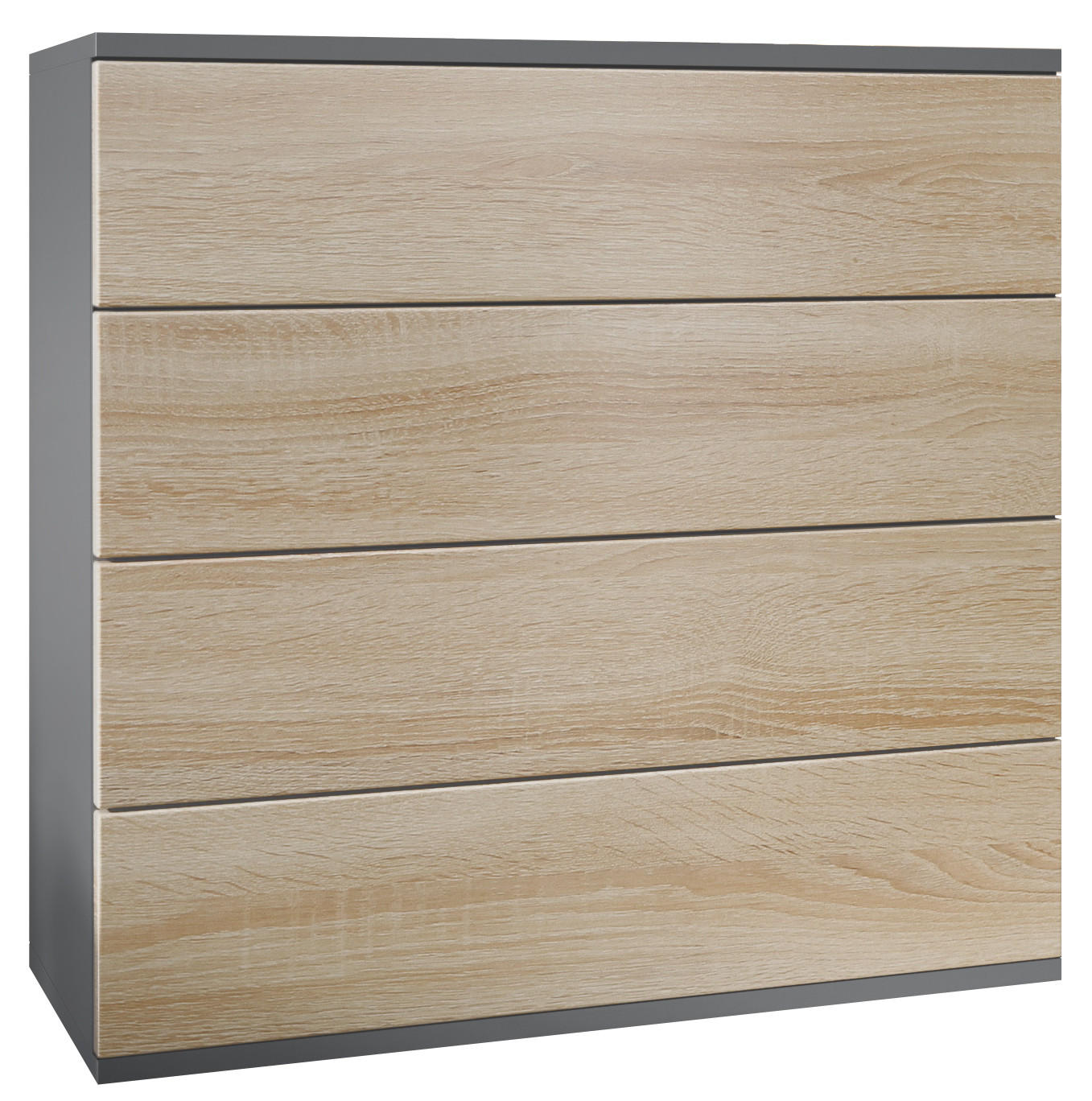 KOMMODE Pavos Eiche sägerau - Eiche San Remo, Holzwerkstoff (76/76/35cm) - Vladon