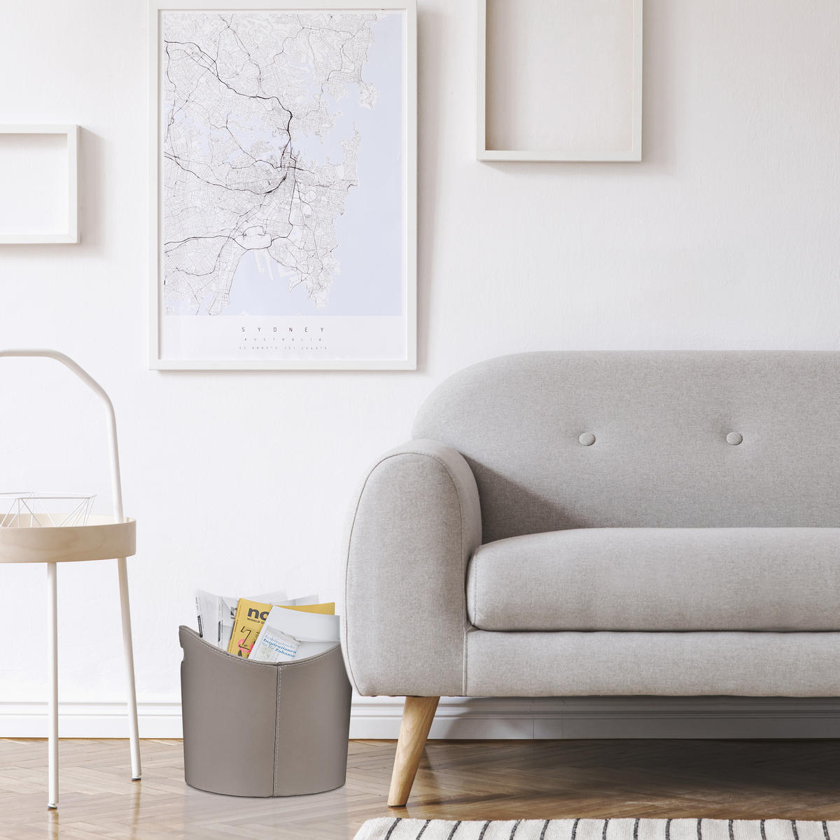 HOLZKORB - Anthrazit, Wellpappe/Kunststoff (38/32/38cm) - Relaxdays