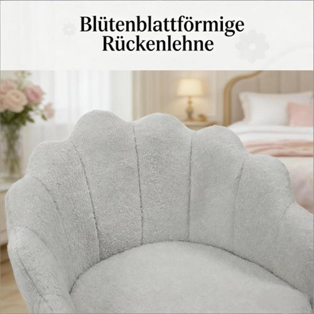 DREHSTUHL Ergonomisch Hellgrau, Metall & Stoff, höhenverstellbar, drehbar & rollbar, 37,5 x 55 x 81,5 cm - Grau, Metall (55/81.5/37.5cm) - Albatros