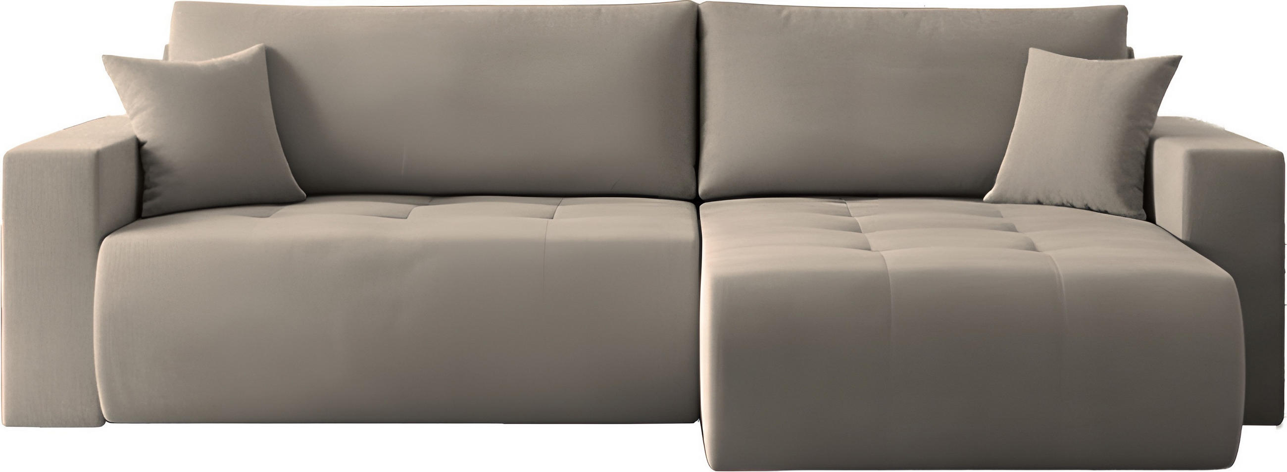 ECKSOFA Alva 3-Sitzer Universall Rechts/Links, Strukturstoff Taupe Beige Grau 277/154/83 cm - Taupe/Schwarz, Textil (277/154cm) - WFL GROUP