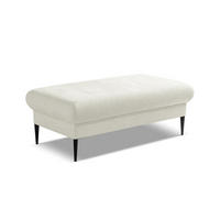 POUF Chenille Stoff Beige - Hellbraun/Schwarz, Holzwerkstoff/Textil (111/88/60cm) - Makamii